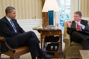 Jeffrey Goldberg and President Obama (photo credit: White House, Pete Souza)