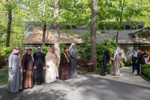 Obama shakes hands with Amir of Kuwait, Sheikh Sabah Al-Ahmad Al-Jaber Al Sabah, at Camp David. (photo credit: Official White House Photo by Pete Souza)