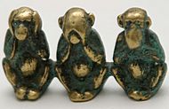 Three wise monkeys figure (credit: Tumi)