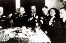 Oskar Schindler with German SS Officers