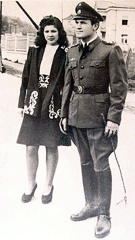 Dinko Sakic in Ustasa uniform with his wife