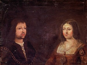 The wedding portrait of Ferdinand and Isabella, c. 1469.