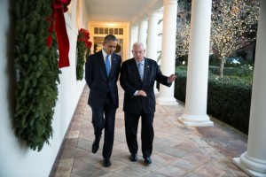 President Barack Obama and Israeli President Reuven Rivlin at the White House, following their participation in a Hanukkah Reception (CC Official White House Photo by Pete Souza)