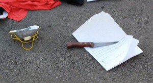 Knife and suicide note found on Palestinian woman killed in attempted stabbing (Copyright: Israel Ministry of Defense)