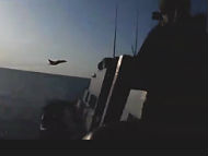 US soldier catches moment in film when Russian jet buzzed close to the US naval vessel 