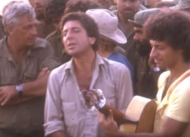 Leonard Cohen singing to wounded Israeli soldiers directly following the Yom Kippur War of 1973