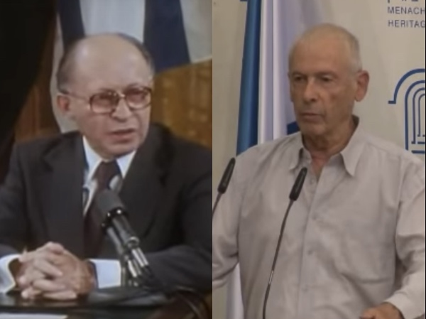 PM Menachem Begin (left(), Benny Begin (right)