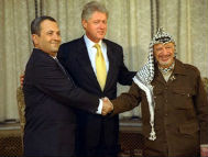 Barak, Clinton, and Arafat during peace negotiations. Photo credit: PD-USGOV