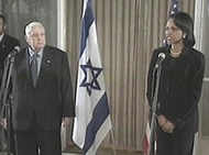 SHARON & RICE CLASH OVER HAMAS